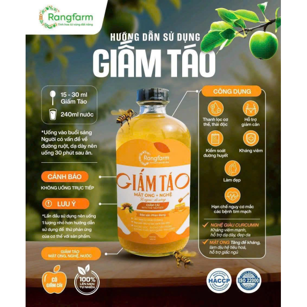 NƯỚC GIẤM TÁO NGUYÊN CHẤT - RANGFARM